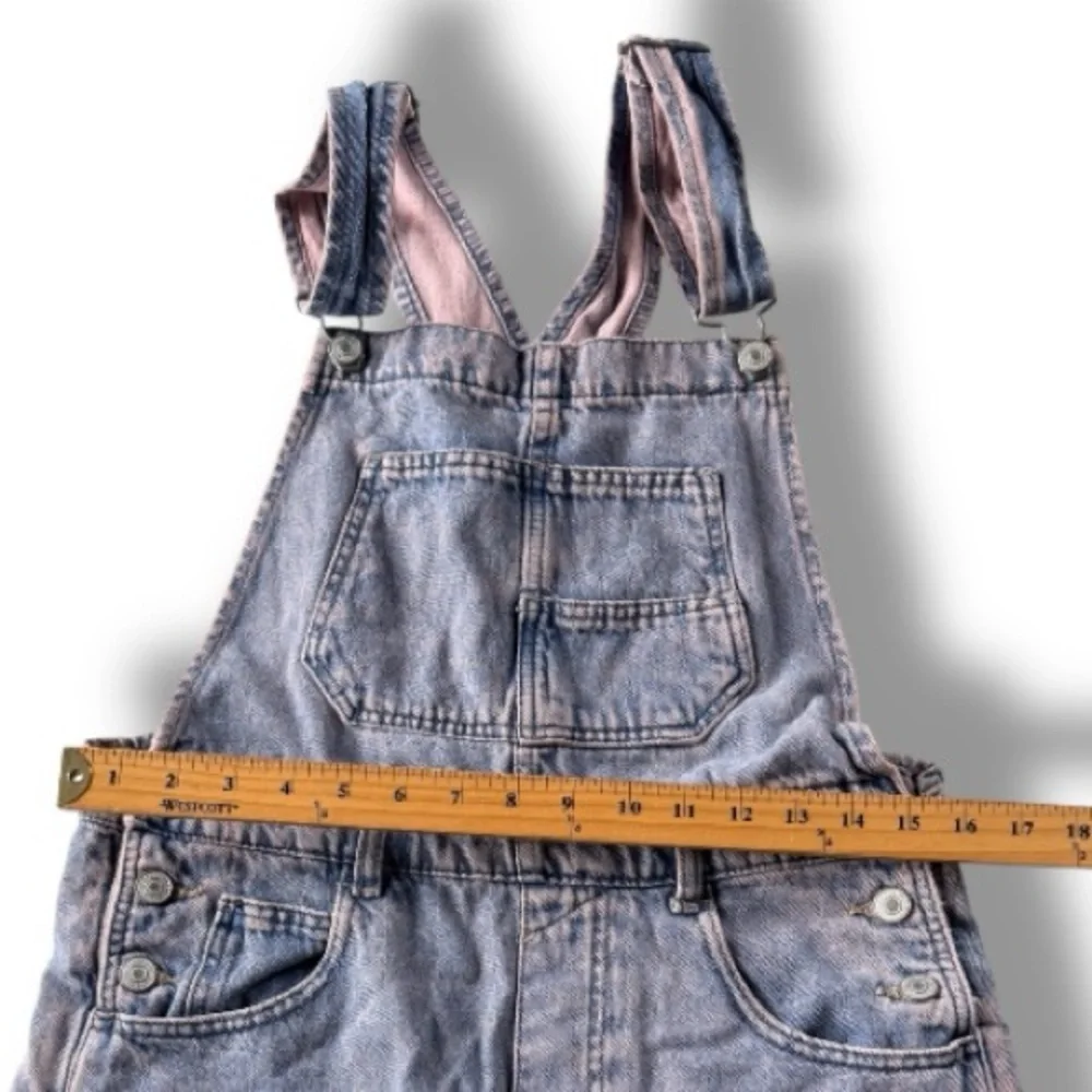 Free People Ziggy Straight Leg Denim Overalls in Pink Dreams Size XS